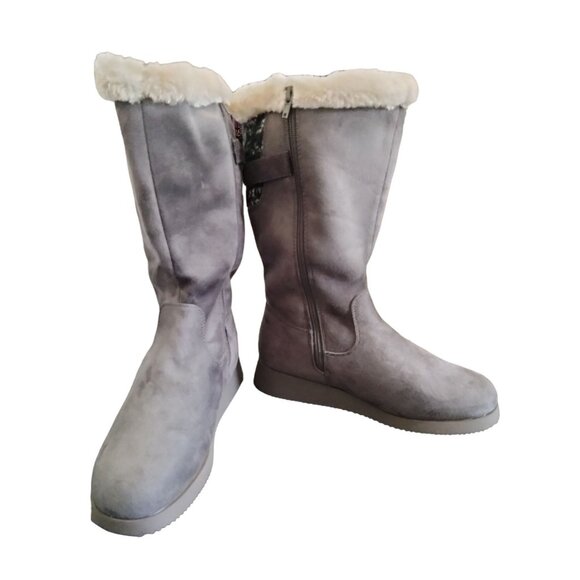 Dream Pairs Womens Mid-Calf Snow Boots With Faux Fur & Adjustable Buckle Size 9 - Picture 5 of 11
